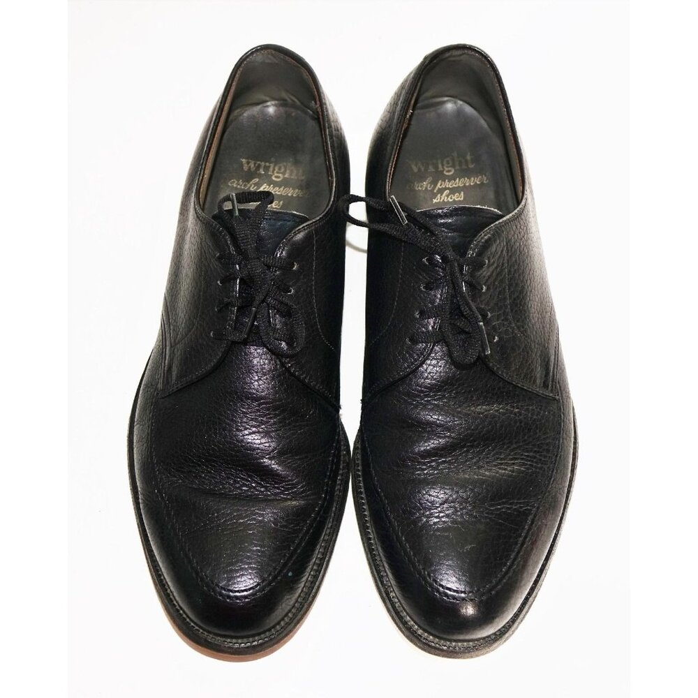 Vintage E.T. Wright Arch Preserver Black Pebble Grain Leather Oxfords Shoes Men'